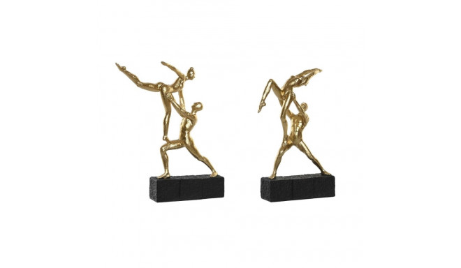 Dekoratīvās figūriņas DKD Home Decor 21 x 5,5 x 25,5 cm Melns Bronza Vingrošanas zāle (2 gb.)