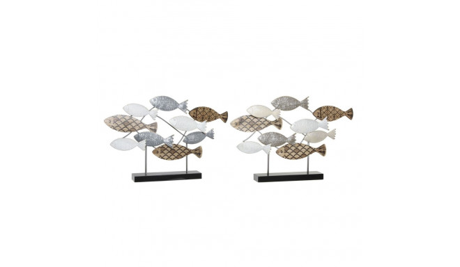 Dekoratiivkuju DKD Home Decor 65,4 x 9,5 x 43 cm Must Sinine Pruun Spiraalid (2 Ühikut)