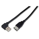 MicroConnect  USB2.0  Extension A-A 1.5m M-F With angled A plug. Black