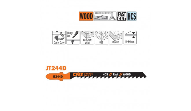 5 JIG SAW BLADES HCS 100x4x6TPI (WOOD/CURVE/RAW)