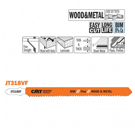 Tikksaelehed, 5 tk BIM 132x1.7-2.6x10-15TPI (FINE) WOOD/METAL