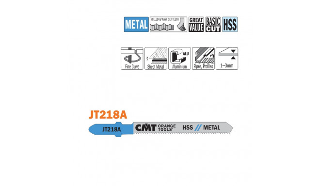 5 JIG SAW BLADES HSS 76x1.2x21TPI (METAL/CURVE/FINE)