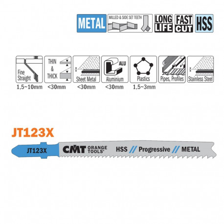 Tikksaelehed, 5 tk HSS 100x1.2-2.6x21-10 TPI (METAL/STRAIGHT/FINE)