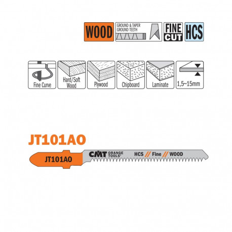 Tikksaelehed, 5 tk HCS 76x1.4x20TPI (WOOD/CURVE/FINE)