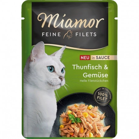 MIAMOR Fine Filets tuunikala köögiviljadega kastmes märg kassitoit 100g