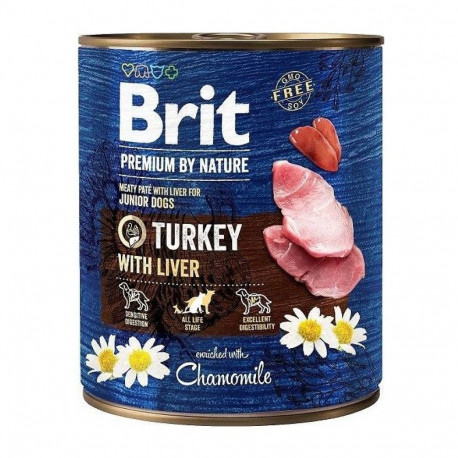 BRIT Premium by nature Junior kalkun maksaga märg koeratoit 800g