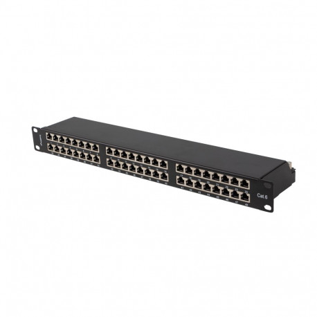 PATCH PANEL 48 PORT 1U 19" CAT.6 FTP WITH CABLE ORGANIZER SHIELDED BLACK LANBERG
