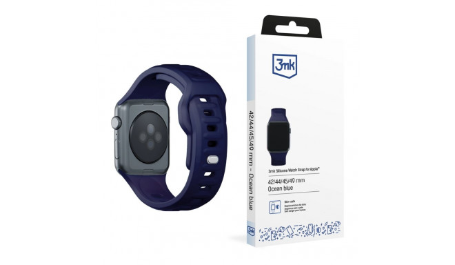 3mk Silicone Watch Strap for Apple Watch 42 / 44 / 45 / 49 mm - blue