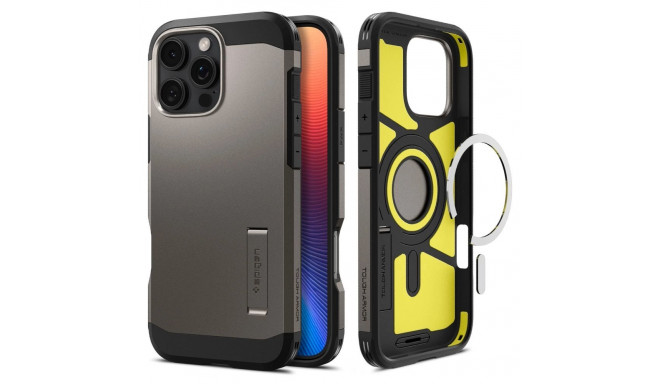 Spigen Tough Armor MagSafe Case with Stand for iPhone 16 Pro Max - Gunmetal