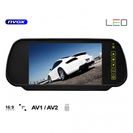 Monitor lcd 7-tolline tagumise vaate peeglis 12V