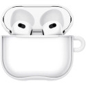 Airpods laadimiskarbiümbris Spigen AirPods 4 Ultra hybrid, valge/läbipaistev