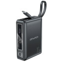 AWEI PowerBank with built-in cable P87K 10000mAh black/black 30W