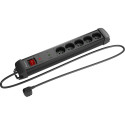 Lanberg SP1 surge protector power strip 5 sockets 1.5m black (SP1-05E-0150-BK)