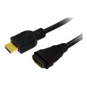 Logilink | HDMI Cable Type A Male - HDMI Type A Female | Black | HDMI Type A Female | HDMI Type A Ma