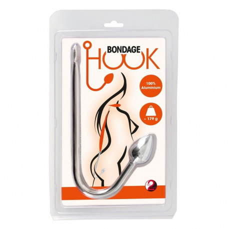 Korek analny aluminiowy Bondage Hook 24 cm