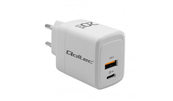 GaN 20W charger,5V 20V 1.5A 3A,1xUSB C PD,1xUS