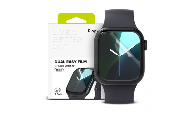 FOLIA OCHRONNA RINGKE DUAL EASY 3-PACK APPLE WATCH 10 (46 MM) CLEAR