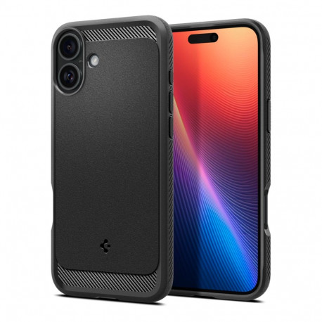 Kaitseümbris Rugged Armor (MagFit), Apple iPhone 16, must, MagSafe, Spigen