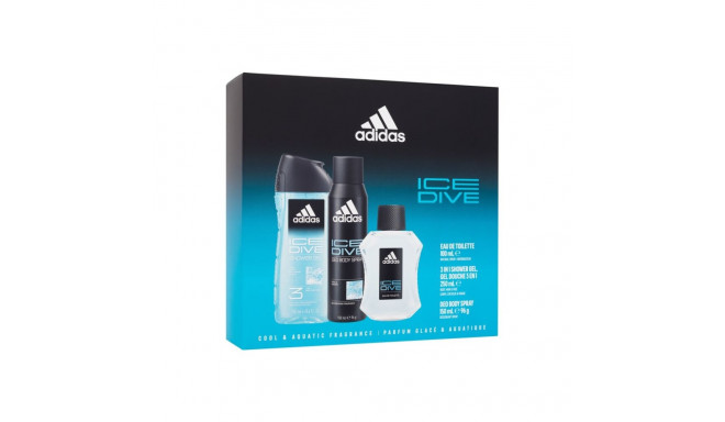 Adidas Ice Dive Eau de Toilette (100ml) (Edt 100 ml + Deodorant 150 ml + Shower Gel 250 ml)