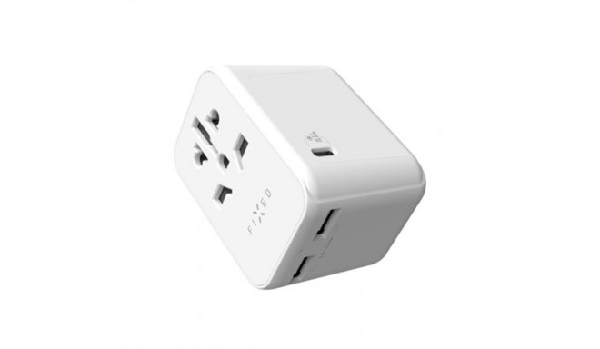 Fixed | Voyager maailmaadapter | FIXCT30-1C2A-WH | USB-A/USB-C | Reisadapter
