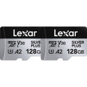 LEXAR MICROSDXC PROFESSIONAL SILVER PLUS UHS-I/U3/A2/4K R205/W150 (V30) 128GB - 2PACK