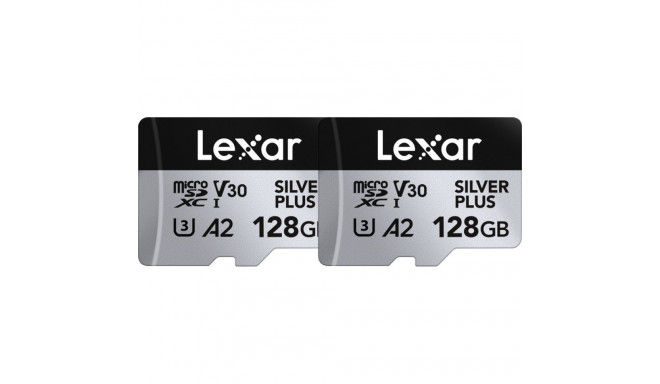 Lexar microSDXC Silver Plus 1066x UHS-I/U3/A2/4K R205/W150 (V30) 128GB - 2pack