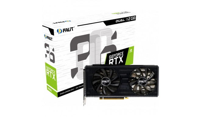 Palit videokaart GeForce RTX 3060 Dual 12GB GDDR6 192bit 3DP/HDMI