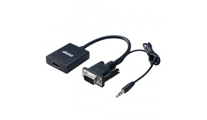 Akasa AK-CBHD23-20BK video cable adapter HDMI Type A (Standard) VGA (D-Sub) + 3.5mm + USB Type-A Bla