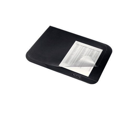 Deskmat 40x53 Black w.clear plast.