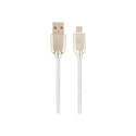 GEMBIRD CC-USB2R-AMmBM-2M-W Gembird Premium rubber Micro-USB charging and data cable, 2m, white