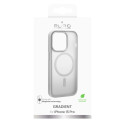 Puro Cover in TPU with integrated magnets and gradient effect 'GRADIENT' for  iPhone 15 Pro, silver 