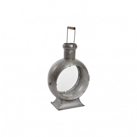 Latarnia DKD Home Decor Vanutatud viimistlus Hõbedane Metall Kristall Vintage 37 x 22 x 55 cm