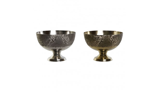 Centerpiece DKD Home Decor Golden Silver Modern 25 x 25 x 18 cm (2 Units)