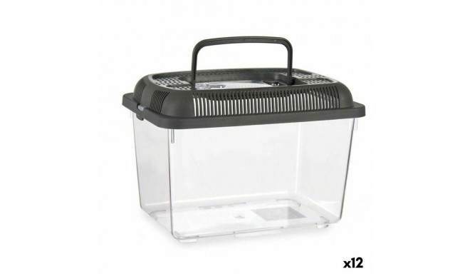 Akvaarium Käepidemega Keskmine Antratsiithall Plastmass 3 L 17 x 16 x 24 cm (12 Ühikut)