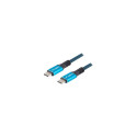 Lanberg USB-C - USB-C USB cable 1.2 m Black-blue (CA-CMCM-45CU-0012-BK)