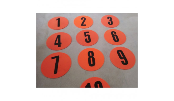 Flat field markers numbered 1-10 Yakimasport 100326