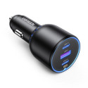 Ugreen CD293 auto lādētājs 2x USB-C PD un 1x USB-A 130W - melns