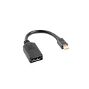 DISPLAYPORT MINI(M) 1.1->DISPLAYPORT(F) ADAPTER CABLE 10CM BLACK LANBERG