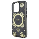 Guess GUHMP16LH4PYEEK iPhone 16 Pro 6.3" black/black hardcase IML Peony On 4G Background MagSafe