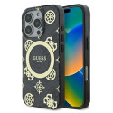 Guess GUHMP16LH4PYEEK iPhone 16 Pro 6.3" black/black hardcase IML Peony On 4G Background MagSafe