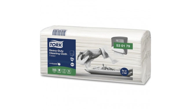 Tork Tork 530179 - Non-woven cleaning cloth in sections, reusable, white - 105 pieces