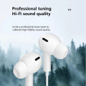 Jellico X12 In-Ear Music and Calls Headset USB-C (Type-C) 1.2m Cable with Microphone and Remote Whit