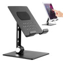 iLike STM4 Metal Tablet PC Holder Stand with Adjustable Perfect Angle & 360 Rotation Black