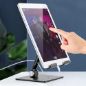 iLike STM4 Metal Tablet PC Holder Stand with Adjustable Perfect Angle & 360 Rotation Black