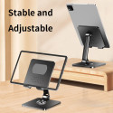 iLike STM4 Metal Tablet PC Holder Stand with Adjustable Perfect Angle & 360 Rotation Black