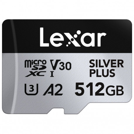 Lexar memory card microSDXC 512GB Silver Plus 1066x UHS-I U3 A2 R205/W150 V30