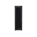 RACK CABINET 19" FREE-STANDING 42U/600X1200 (FLAT PACK) WITH GLASS DOOR LCD BLACK LANBERG