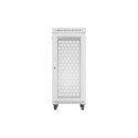 RACK CABINET 19" FREE-STANDING 27U/600X800 (FLAT PACK) WITH MESH DOOR LCD GREY LANBERG