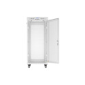 RACK CABINET 19" FREE-STANDING 27U/600X800 (FLAT PACK) WITH MESH DOOR LCD GREY LANBERG