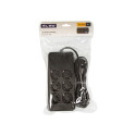 98-212# Võrgu pikendusjuhe ps-650 6-pesa 3xusb 1xusb-c 5m must 2x1mm